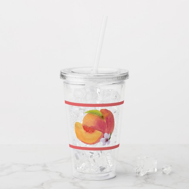 Aquarellpeach Acryltrinkbecher (Rückseite Ice)