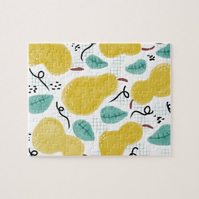 Aquarellpears Grüne Abstrakt Puzzle (Horizontal)
