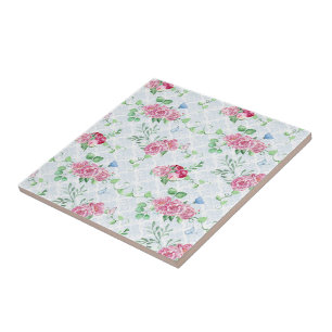 Aquarellpeere, Schmetterlingswasserfarbe Fliese