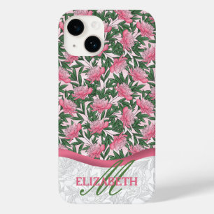 Aquarellpeonys Blumenmuster Pink Monogramm Case-Mate iPhone 14 Hülle
