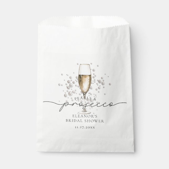 AquarellPerlen & Prosecco Brautparty Gefallen Geschenktütchen (Vorderseite)
