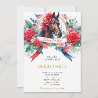 Aquarellpferd Derby Party Einladungen