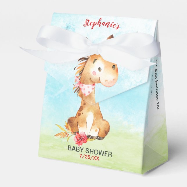 Aquarellpferd-Kinderdusche Geschenkschachtel (Vorderseite)
