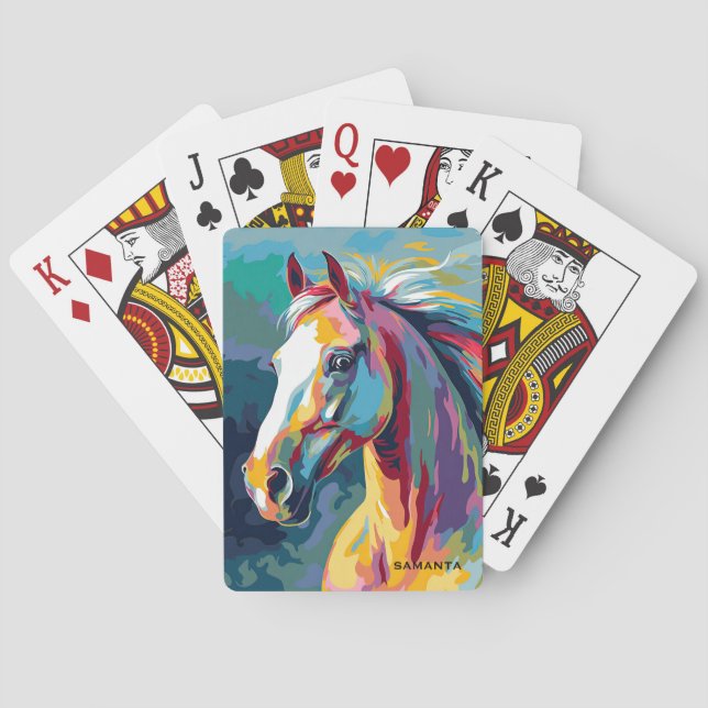 Aquarellpferde Spielkarten (Rückseite)