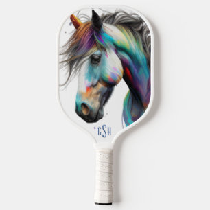 Aquarellpferde - Zwei Bilder Pickleball Schläger