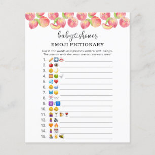 Aquarellpfirsich Emoji-Kinderspiel-Babydusche