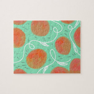 Aquarellpfirsich und Mango Abstrakt Puzzle