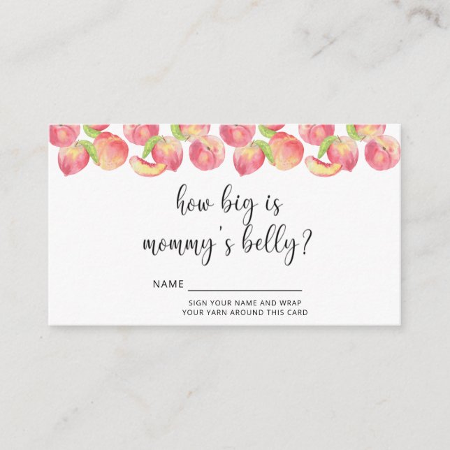 Aquarellpfirsich, wie groß der Bauch der Mama ist Begleitkarte (Vorderseite)