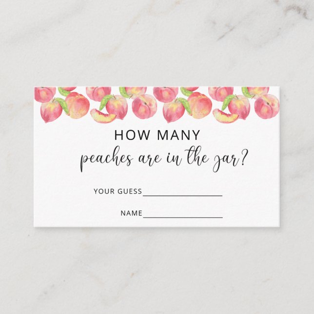 Aquarellpfirsich, wie viele Pfirsiche sich im Glas Begleitkarte (Vorderseite)