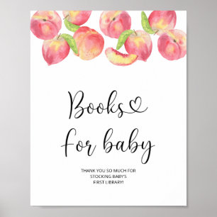 Aquarellpfirsiche, Bücher für Babyposter Poster