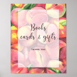 Aquarellpfirsiche - Bücherkarten und Geschenkposte Poster