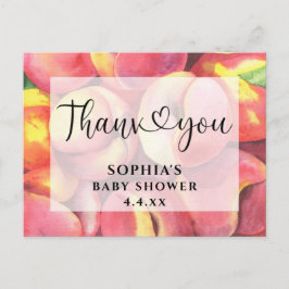 Aquarellpfirsiche - Danke, Baby Dusche Postkarte