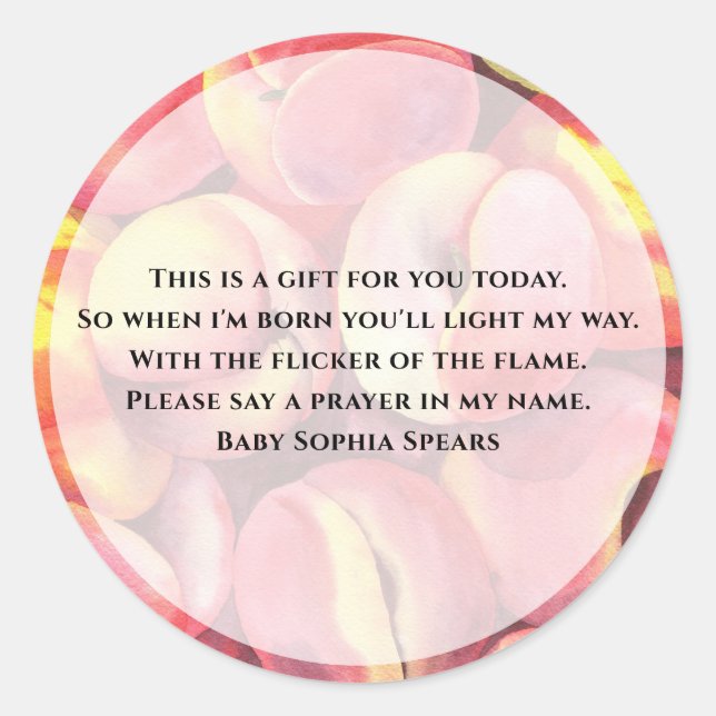 Aquarellpfirsiche - Gebetskorbsticker Runder Aufkleber (Vorderseite)