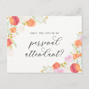 Aquarellpfirsiche sind mein persönlicher Begleiter Einladungspostkarte