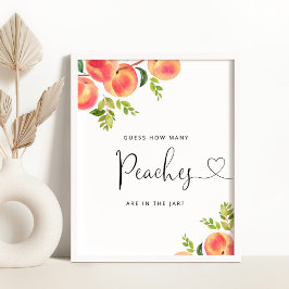 Aquarellpfirsichfarben schätzen wie viele Pfirsich Poster