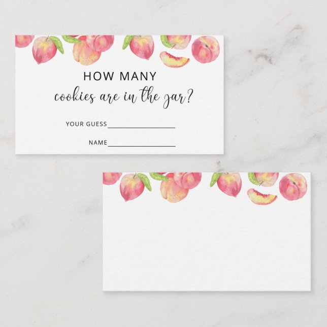 Aquarellpfirsichfarben, wie viele Kekse sich im Gl Begleitkarte (Vorne/Hinten)
