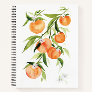 Aquarellpfirsichfrüchte Notizbuch
