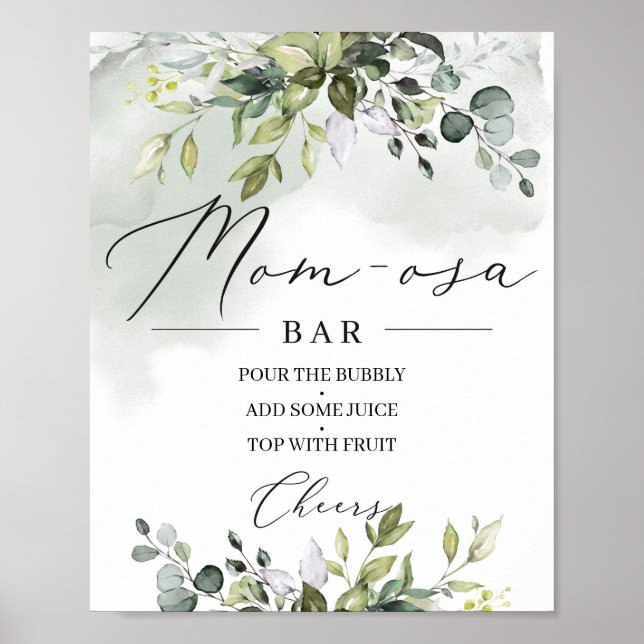 Aquarellpflanze boho Mama-osa Bar Poster (Vorne)