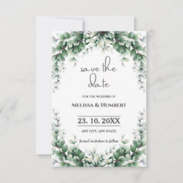 Aquarellpflanze Foliage Eukalyptus Wreath Save The Date