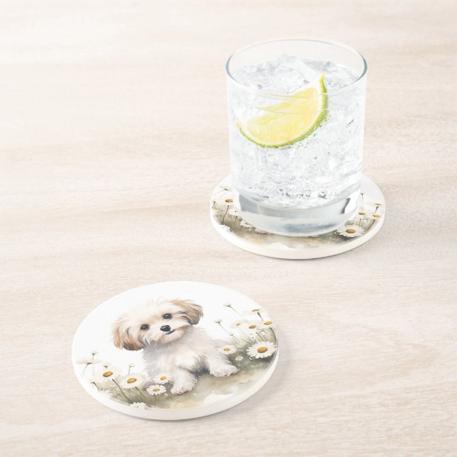 Aquarellpfosten in Milchprodukten Getränkeuntersetzer (Seite)