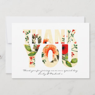 Aquarellpfropfen DANK IHNEN Red Orange Dankeskarte