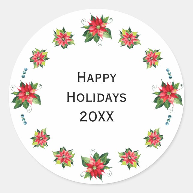 Aquarellpfropfen - Holiday Circle Sticker (Vorderseite)