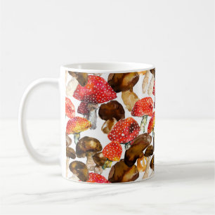 Aquarellpilze Niedliches Fallmuster Kaffeetasse