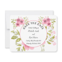 Aquarellpink Anemone Save the Date