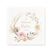 Aquarellpinke, beige Blume Taufe