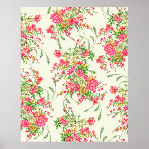 Aquarellpinke Blume abstrakt, Art, Backing Poster