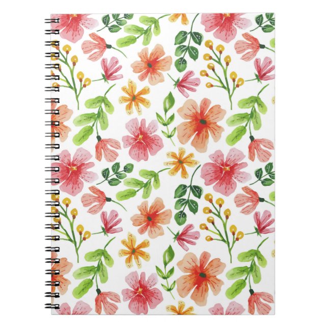Aquarellpinke Blume Blumenmuster-69677 Notizblock (Vorderseite)
