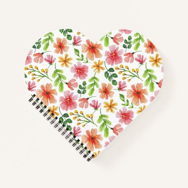 Aquarellpinke Blume Blumenmuster-69677 Notizbuch (Vorderseite)