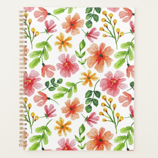 Aquarellpinke Blume Blumenmuster-69677 Planer (Vorderseite)