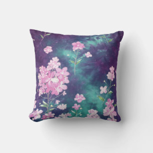 Aquarellpinke Blume Lila Gefärbte Krawatte Dreamer Kissen