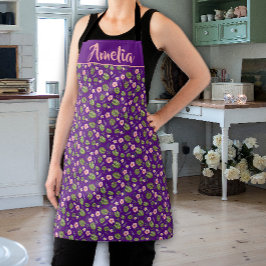 Aquarellpinke Blume lila Schürze