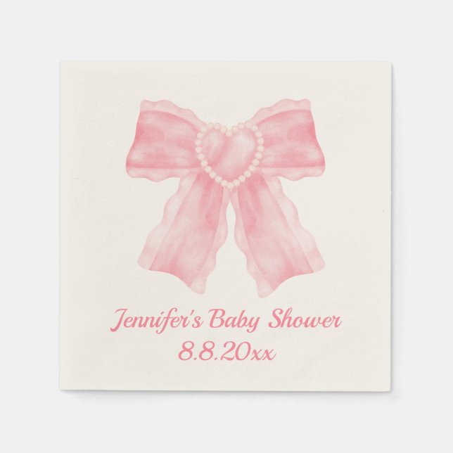 Aquarellpinke Bogen Baby Dusche Serviette (Vorderseite)