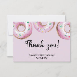 Aquarellpinke Donuts danke Karte