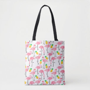 Aquarellpinke Flamingo und gelbe Ananas 