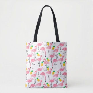 Aquarellpinke Flamingo und gelbe Ananas 