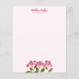 Aquarellpinke Hydrangea Lacecaps Blumengemälde