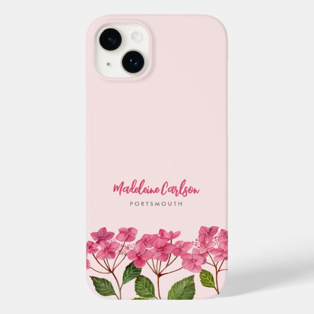 Aquarellpinke Hydrangea Lacecaps Illustration Case-Mate iPhone Hülle (Rückseite)