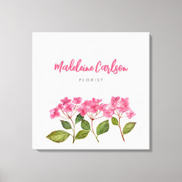 Aquarellpinke Hydrangea Lacecaps Illustration Leinwanddruck