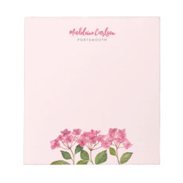 Aquarellpinke Hydrangea Lacecaps Illustration Notizblock