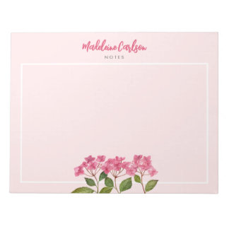 Aquarellpinke Hydrangea Lacecaps Illustration Notizblock