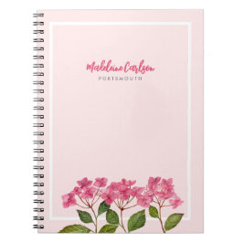 Aquarellpinke Hydrangea Lacecaps Illustration Notizblock