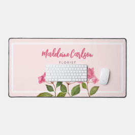 Aquarellpinke Hydrangea Lacecaps Illustration Schreibtischunterlage
