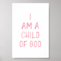 Aquarellpinke Ich bin ein Kind Gottes drucken