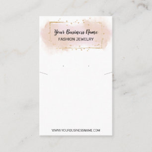 Aquarellpinke Kette und Erd-Display-Karte Visitenkarte