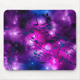 Aquarellpinke, Lila-blaue Marmorgalaxie Mousepad