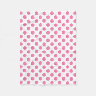 Aquarellpinke Polka-Punkte-Design Fleecedecke